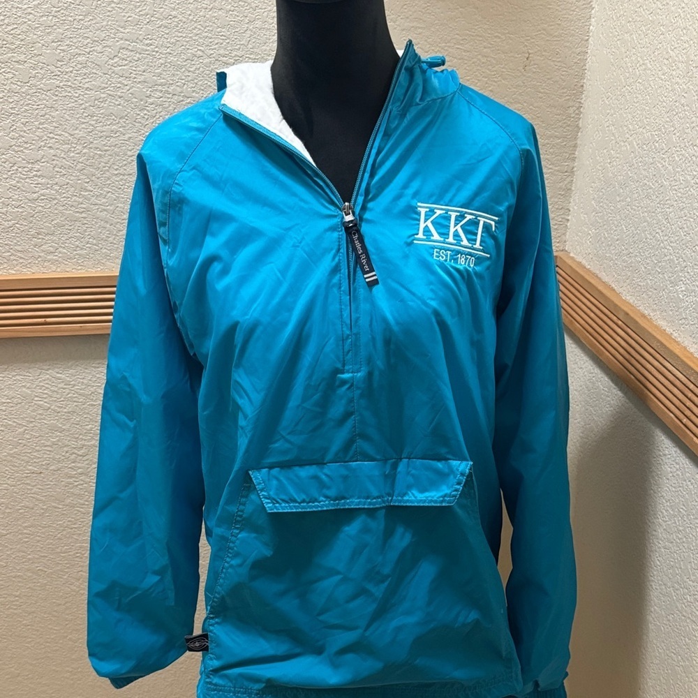 Charles River Apparel Blue Windbreaker with kappa kappa gamma size S